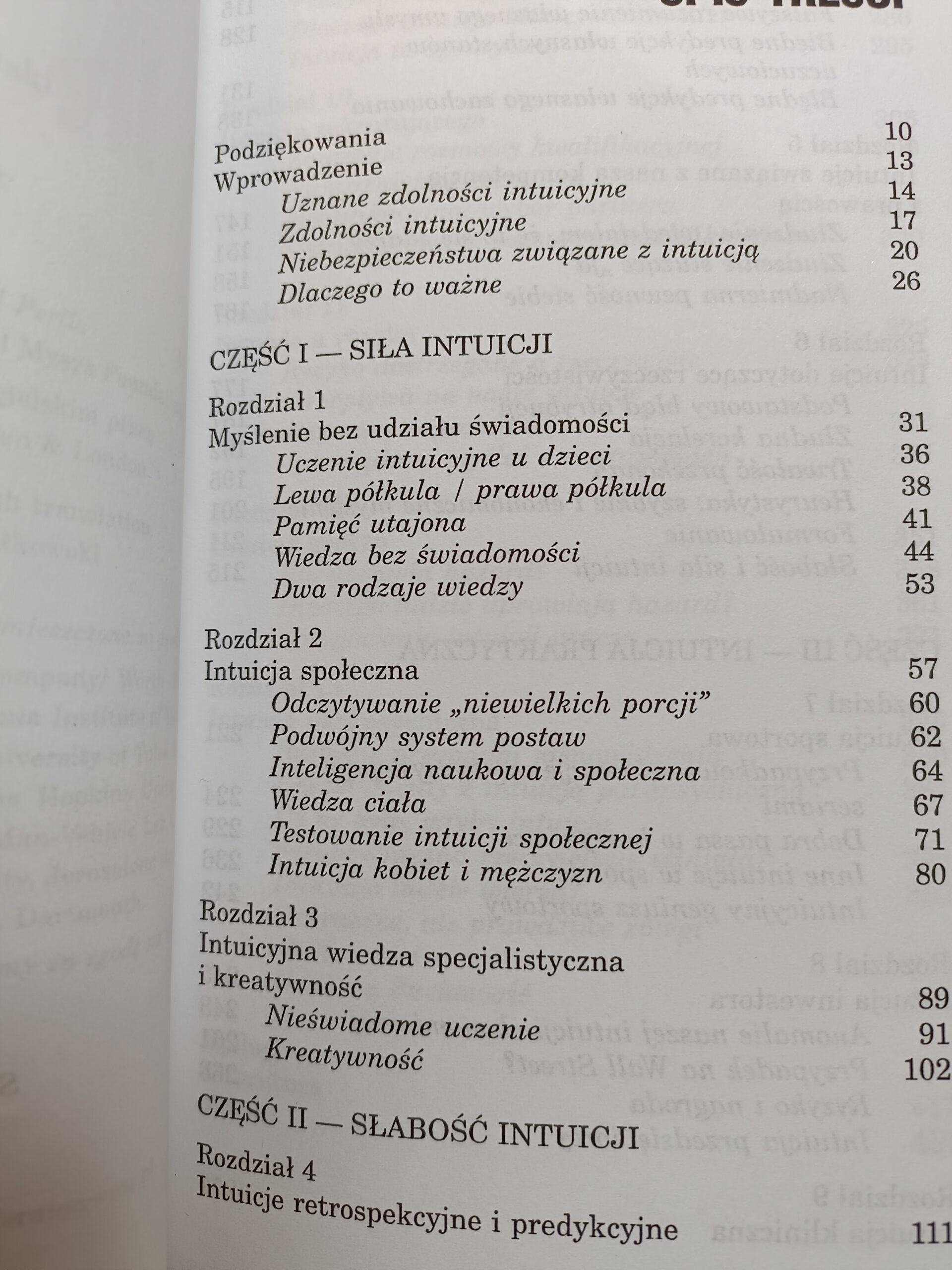 Intuicja jej siła i słabość nota od wydawcy książki David Myers w antykwariat Szczecin