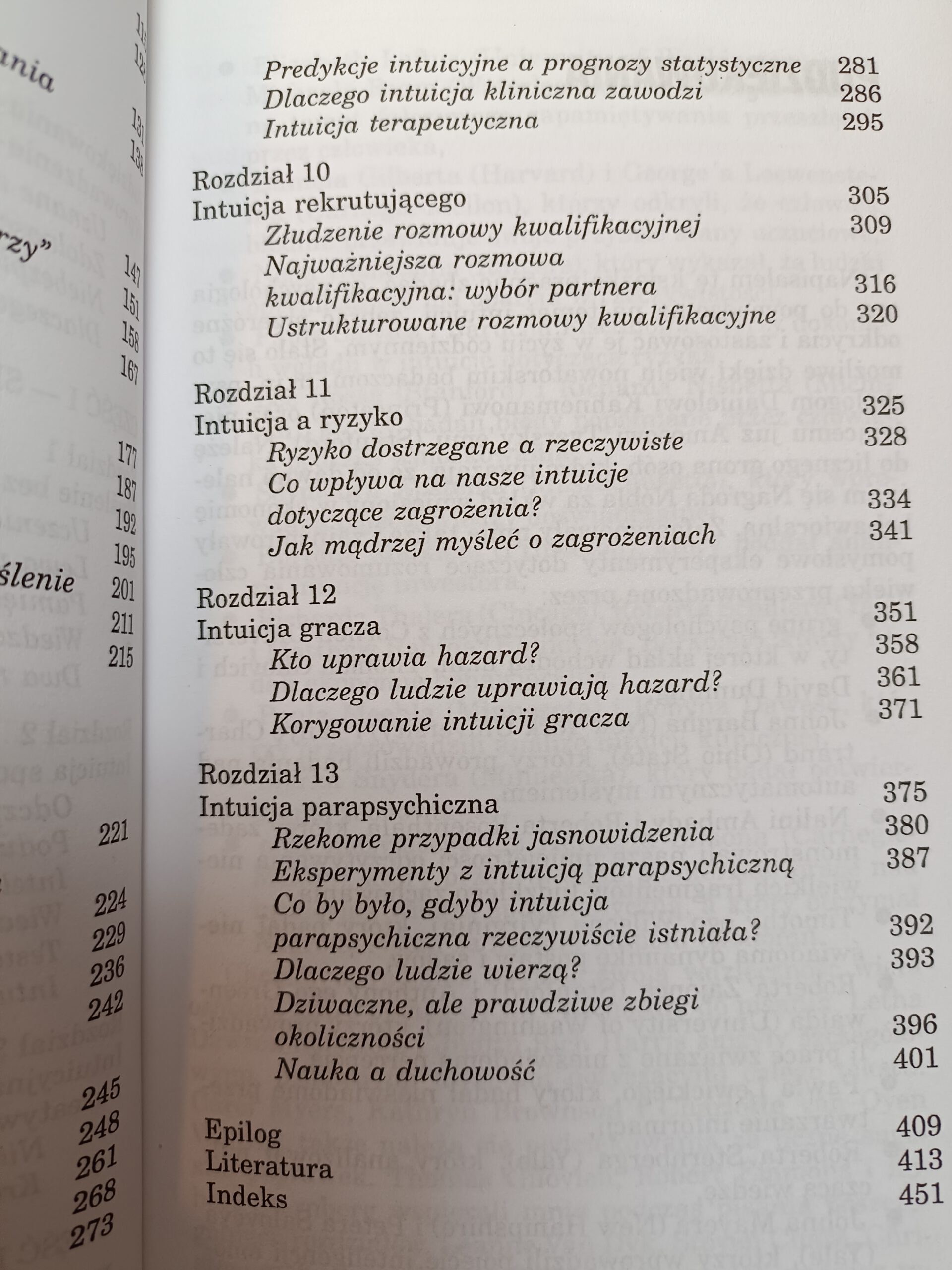 Intuicja jej siła i słabość spis tresci książki David Myers w antykwariat Szczecin