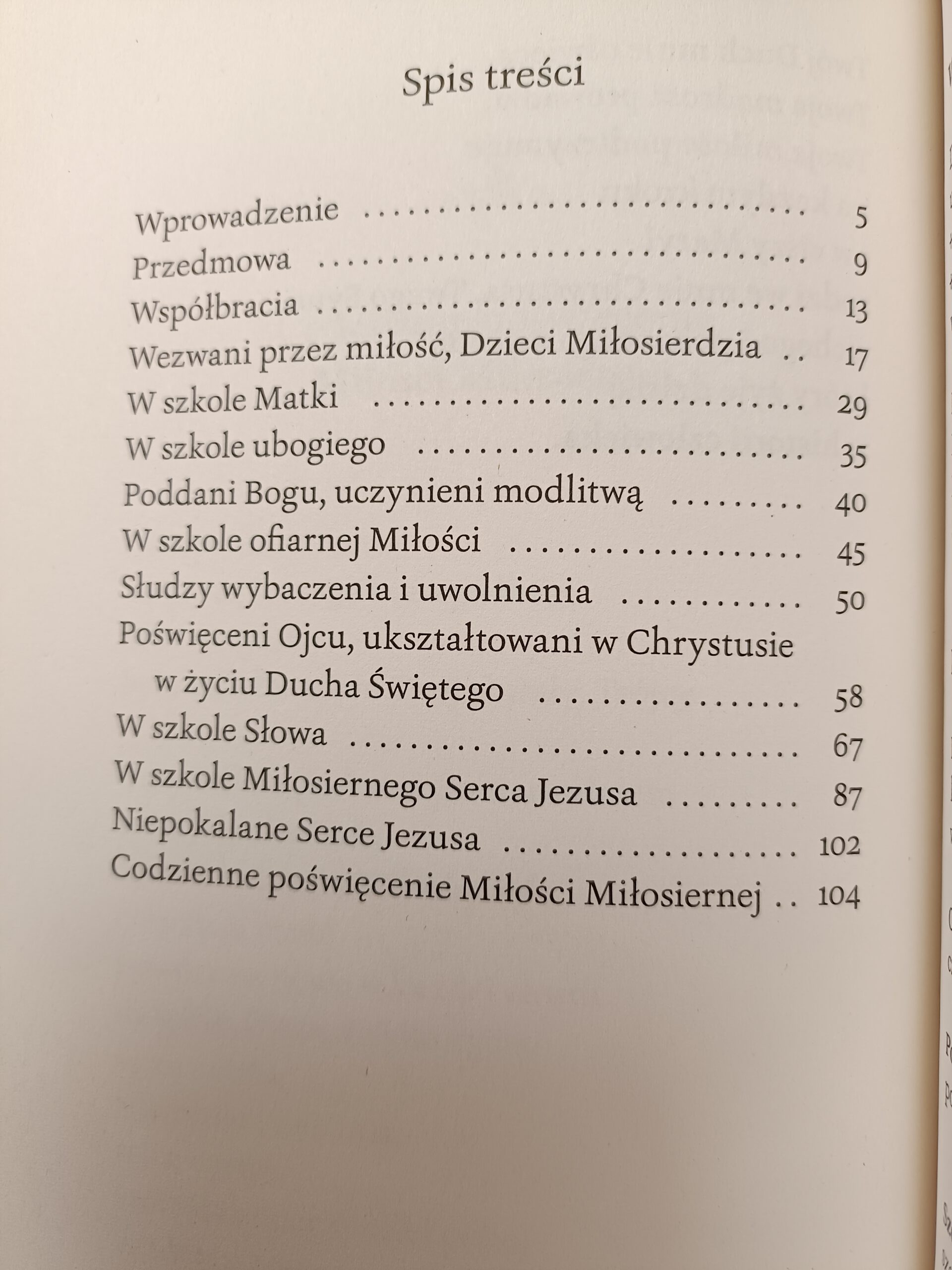 W oceanie nieskonczonego milosierdzia spis tresci ksiazki w antykwariat Szczecin