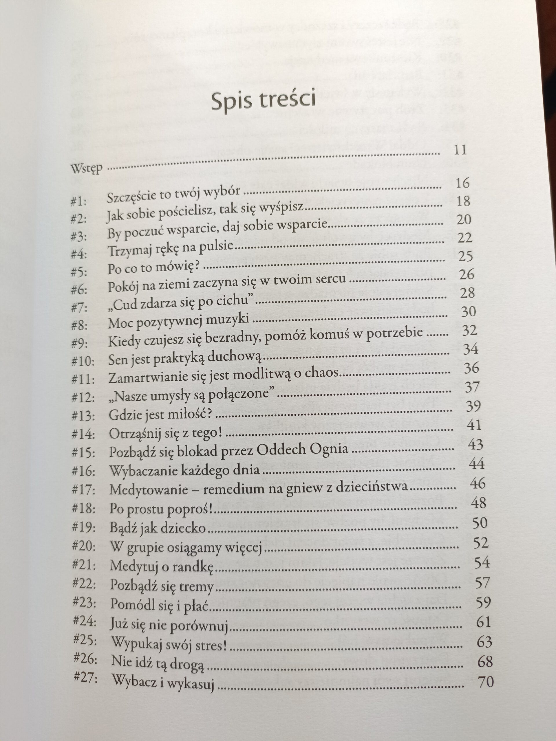 Szczęście to twój wybór spis treści książki w antykwariat Szczecin