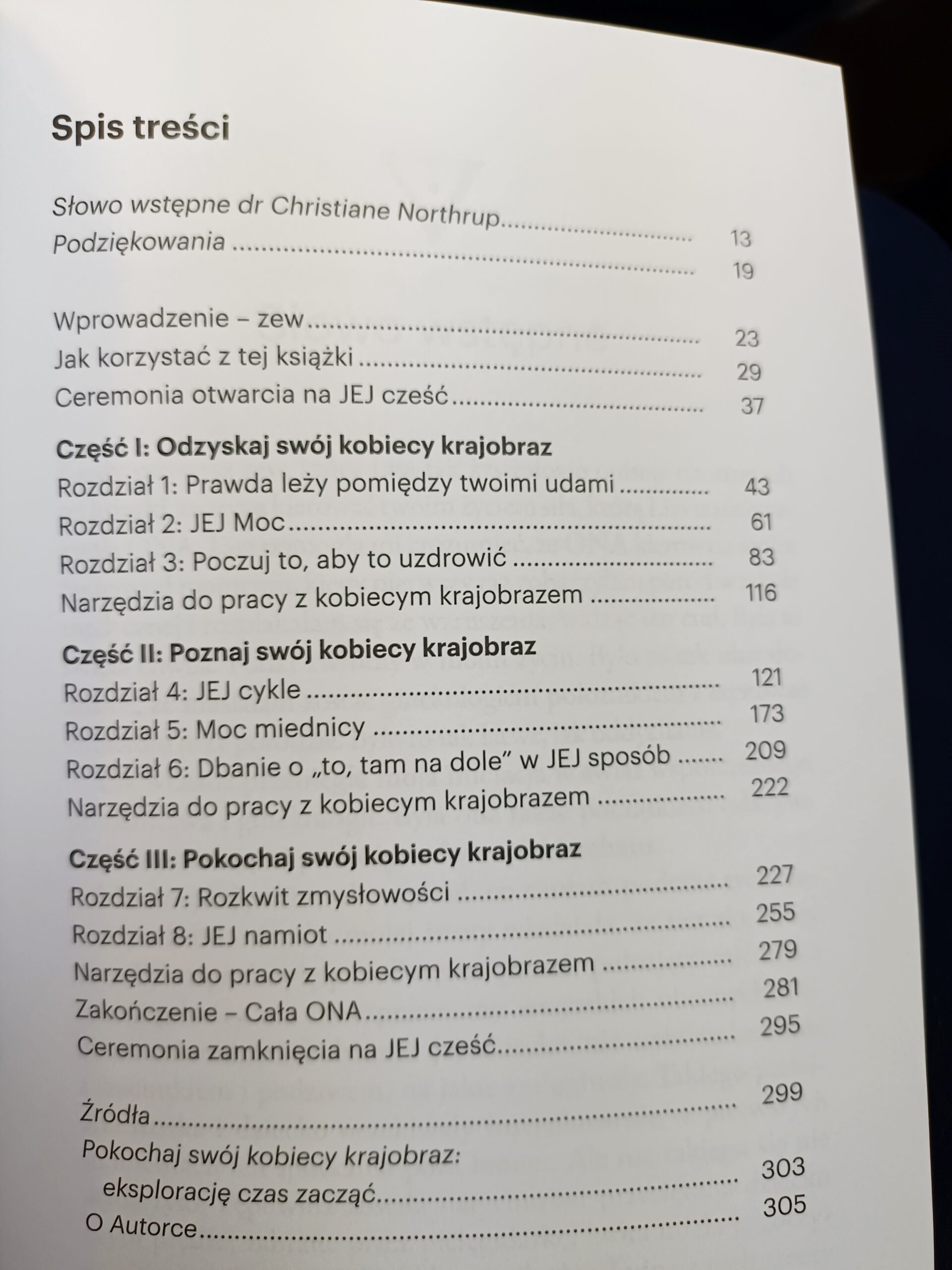 pokochaj swój kobiecy krajobraz spis treści książki w antykwariat Szczecin