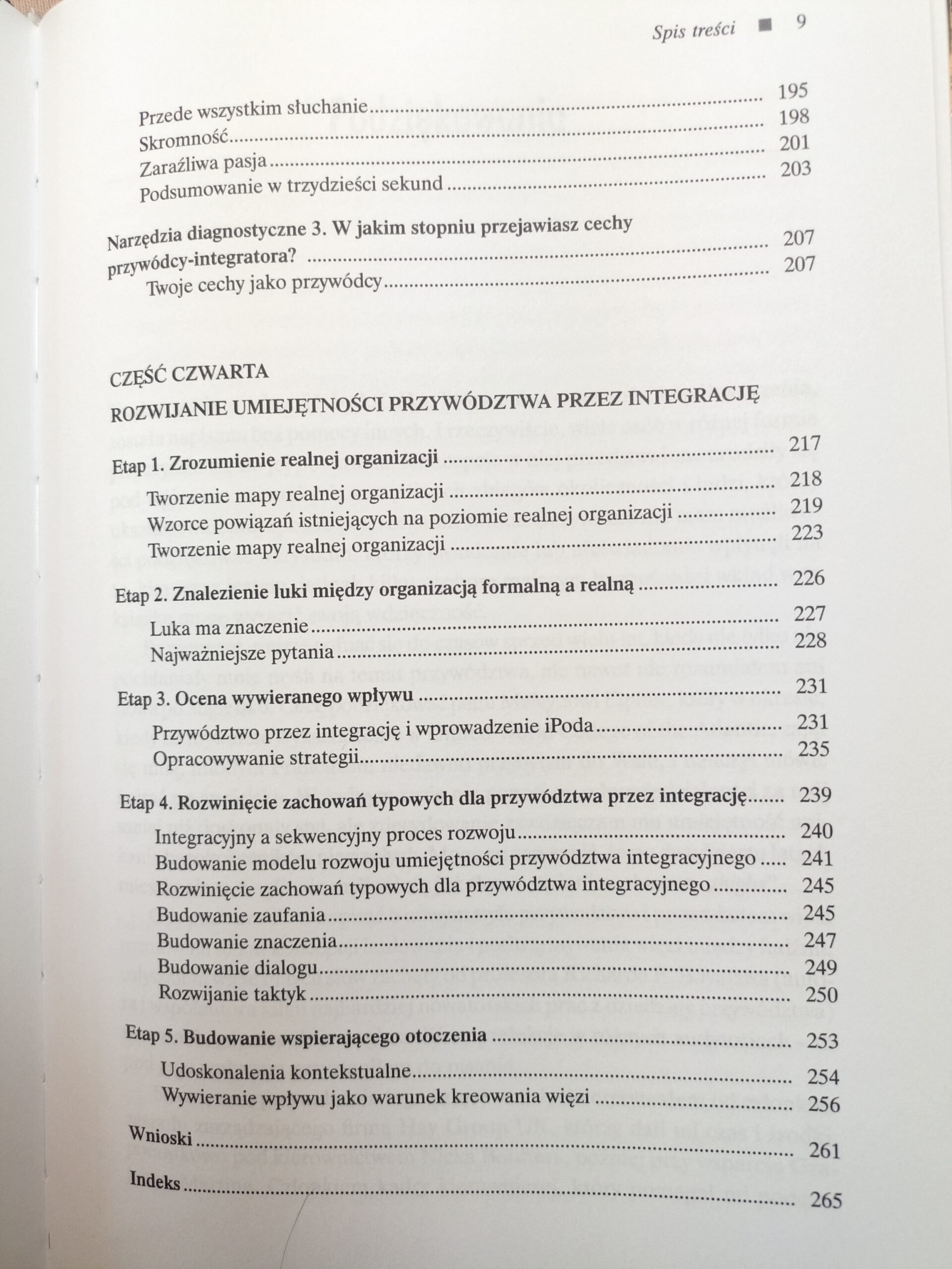 przywództwo przez integrację spis treści 3 książki w antykwariat Szczecin