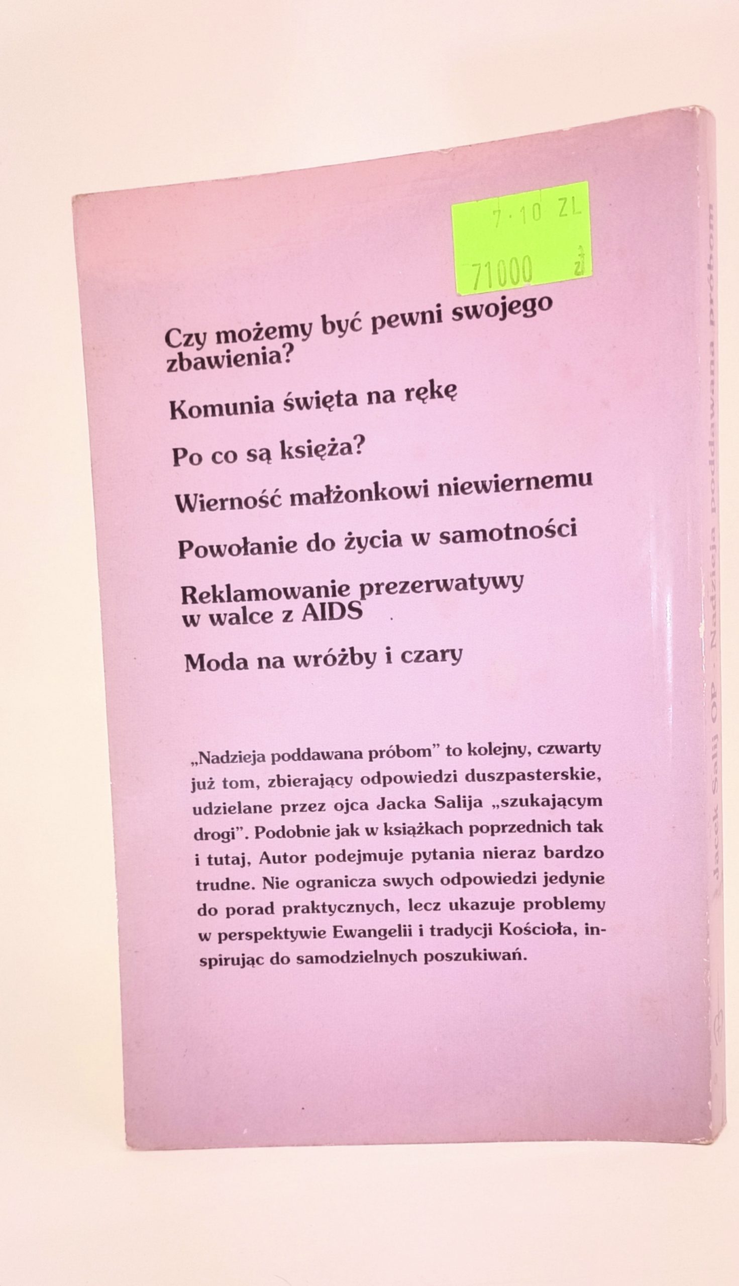 nadzieja poddawana próbom tył książki w antykwariat książki Szczecin