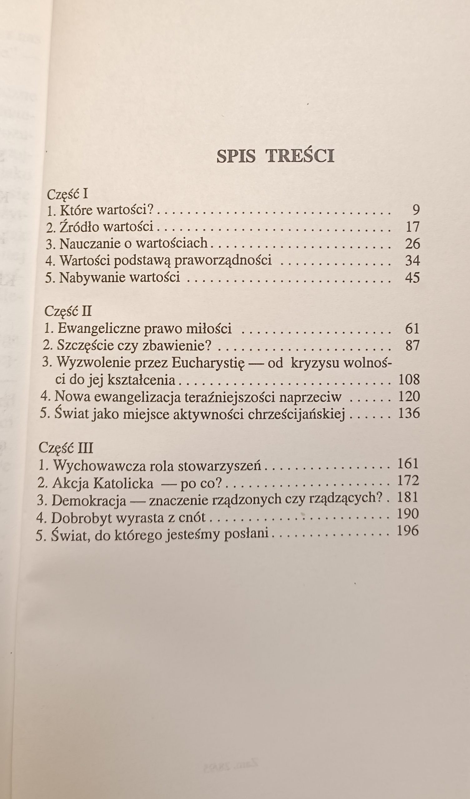 wartości podstawowe wobec Ewangelii spis treści książki w antykwariat książki Szczecin