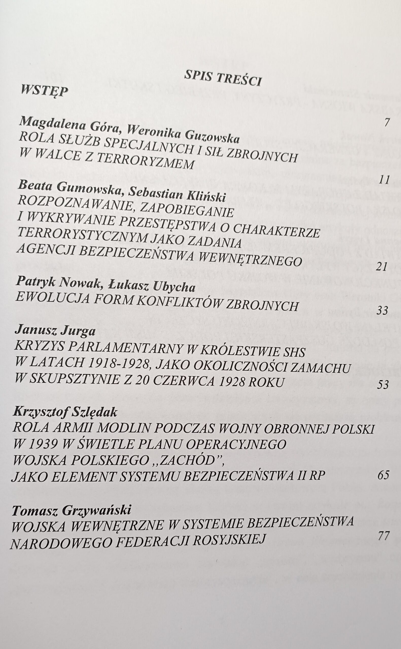 służby specjalne i inne podmioty w systemie bezpieczeństwa państwa spis treści książki w antykwariat książki Szczecin