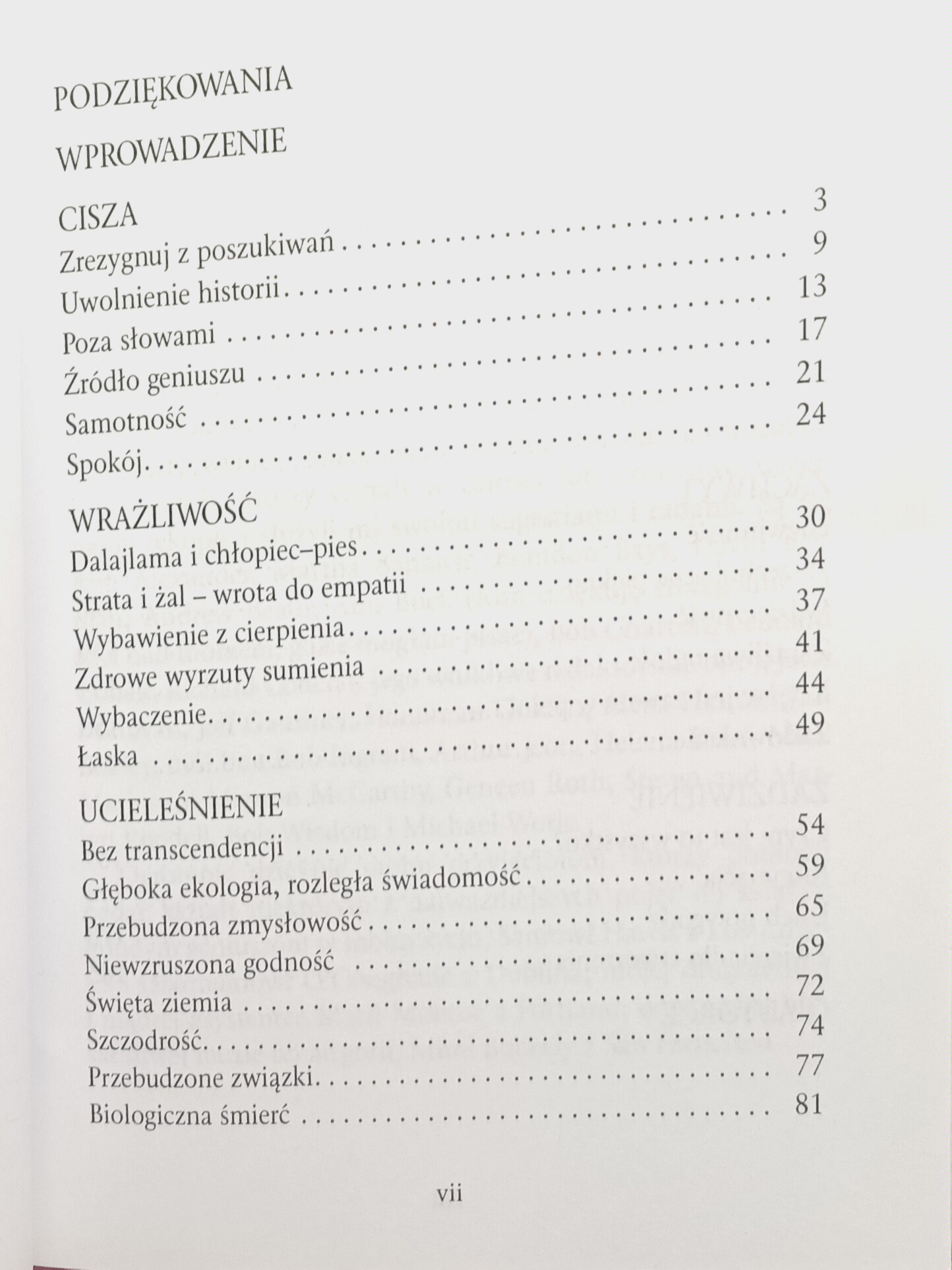 namiętna obecność spis treści książki w antykwariat książki używane Szczecin