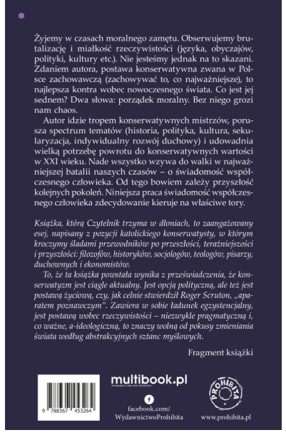 Konserwatysta okładka tył ksiazki w antykwariat ksiazki uzywane Szczecin