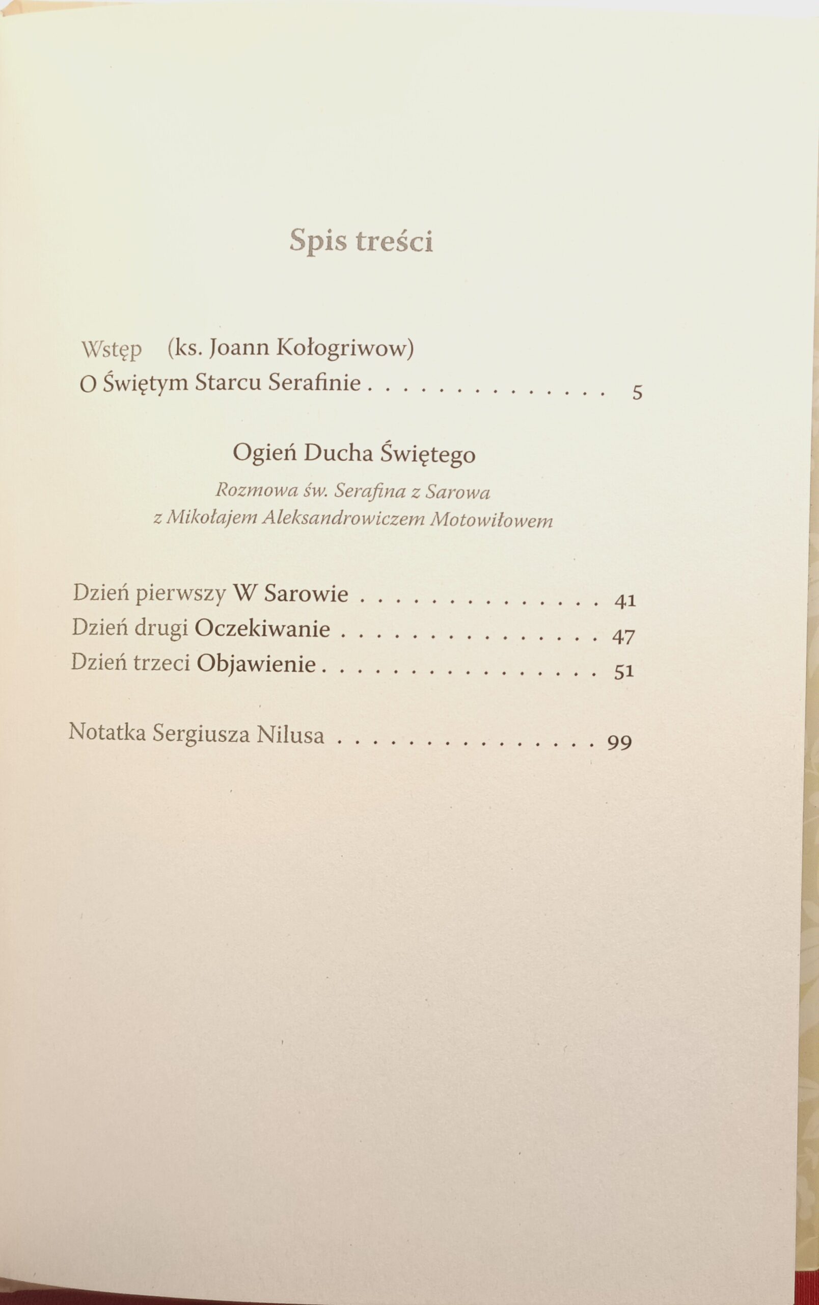ogień ducha Świętego spis treści książki w antykwariat książki używane Szczecin