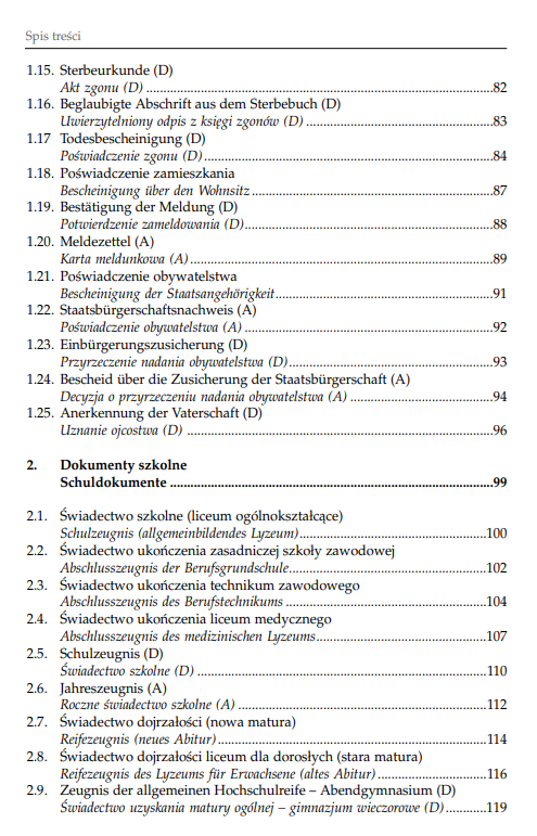 jak sporzadzać tlumaczenia poświadczone spis tresci antykwariat ksiazki Szczecin