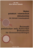 wybór polskich i niemieckich dokumentów do ćwiczeń translacyjnych okładka ksiazki w antykwariat ksiazki uzywane Szczecin